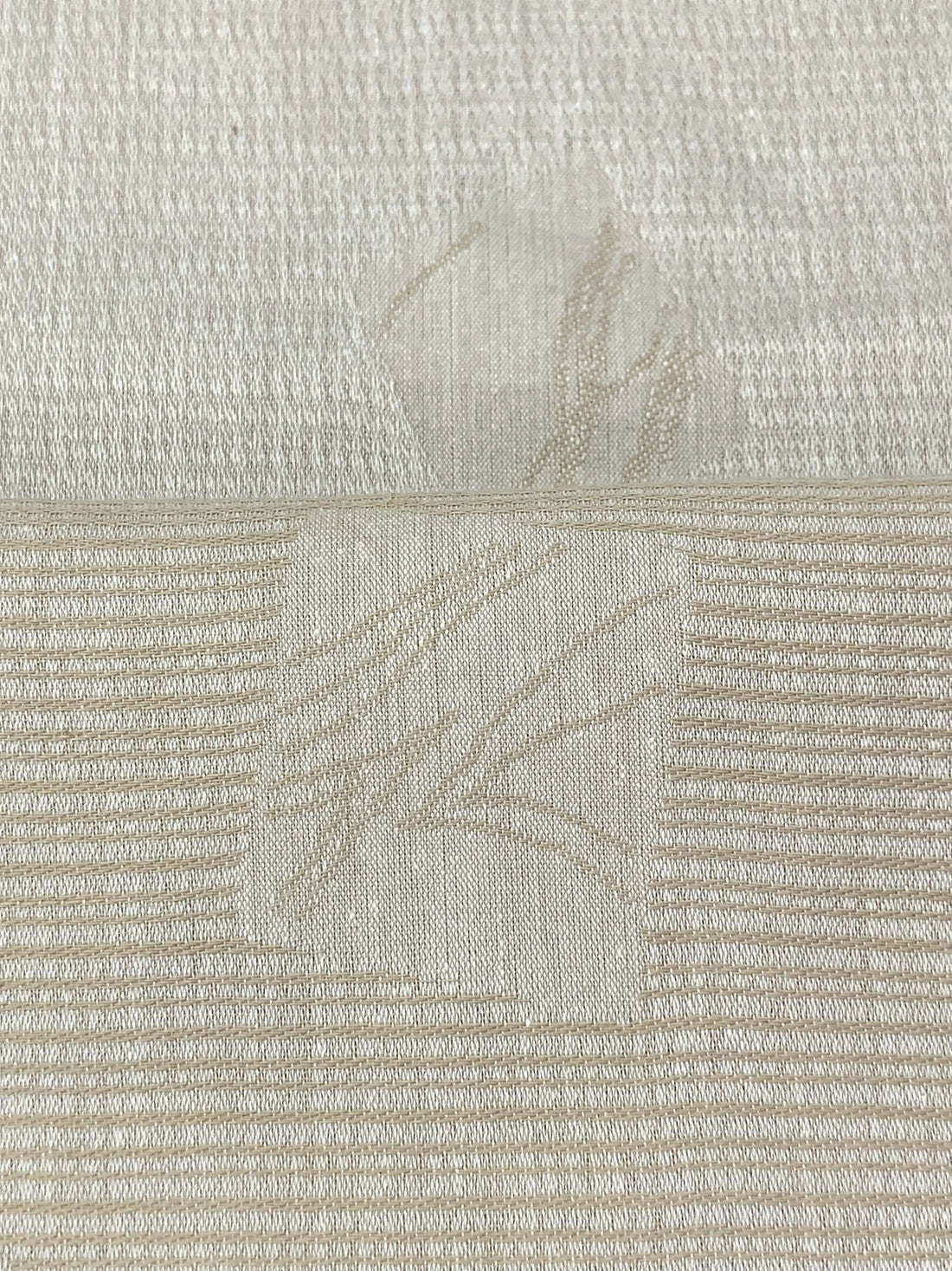 Oat/Off-White 100% Cotton Tropical Palm Weave Jacquard Shirting - NY Designer - 53W