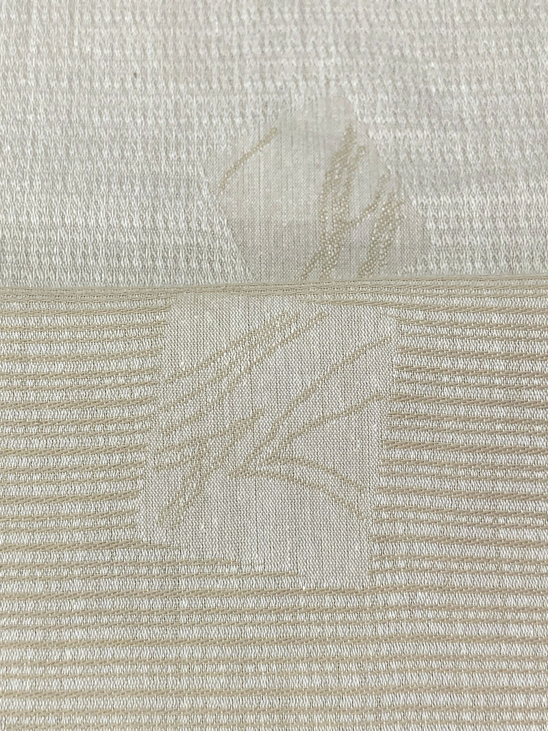 Oat/Off-White 100% Cotton Tropical Palm Weave Jacquard Shirting - NY Designer - 53W