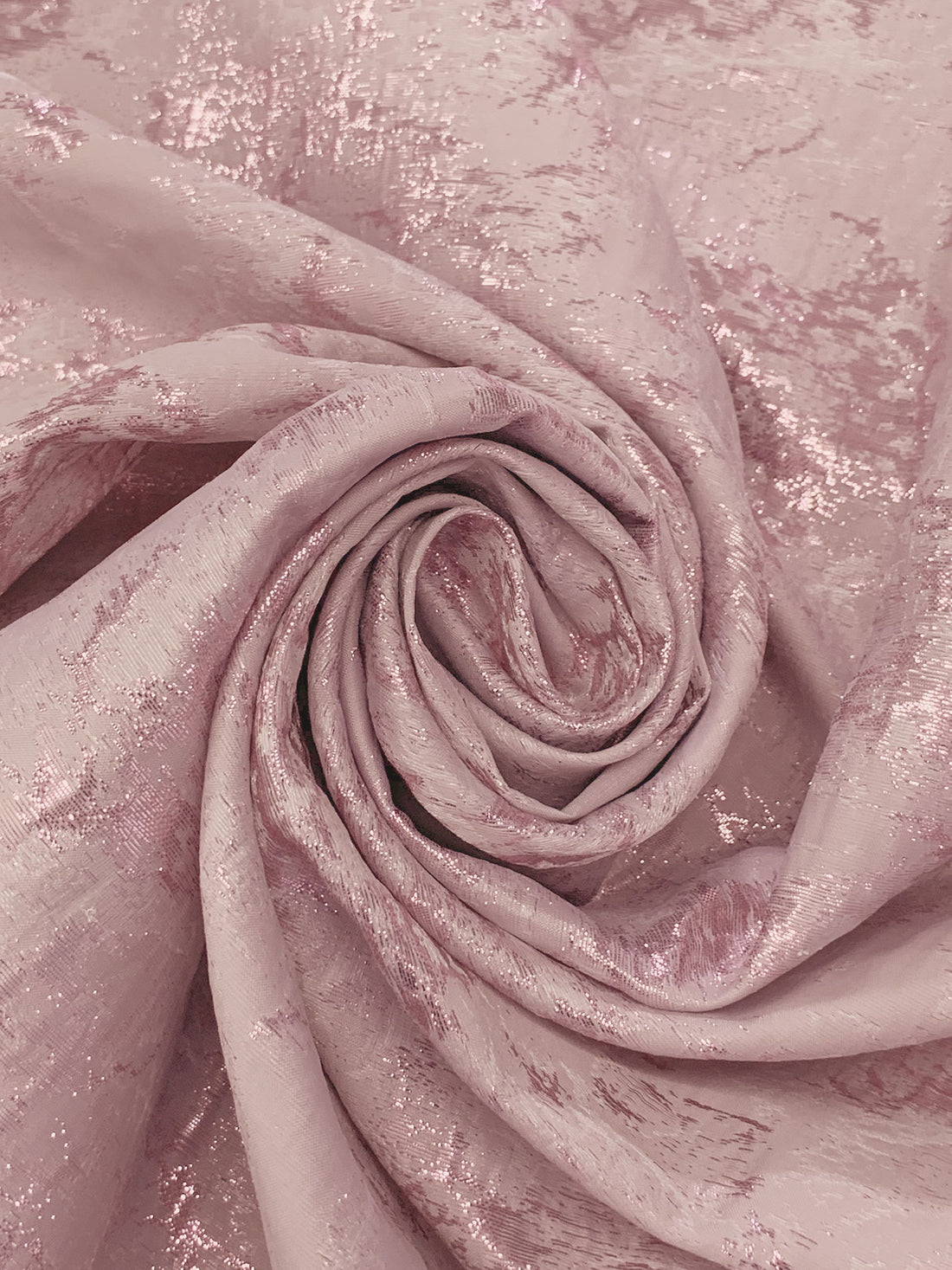 Dusty Pink/Silver Polyester/Metallic Abstract Jacquard Woven 54W