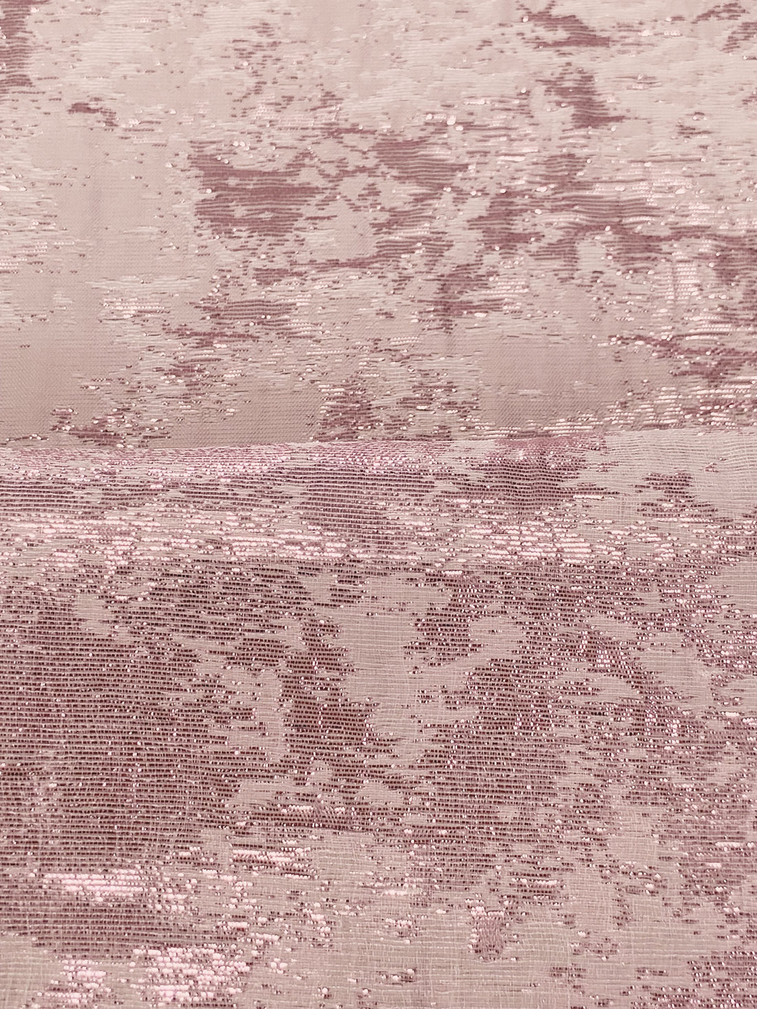 Dusty Pink/Silver Polyester/Metallic Abstract Jacquard Woven 54W