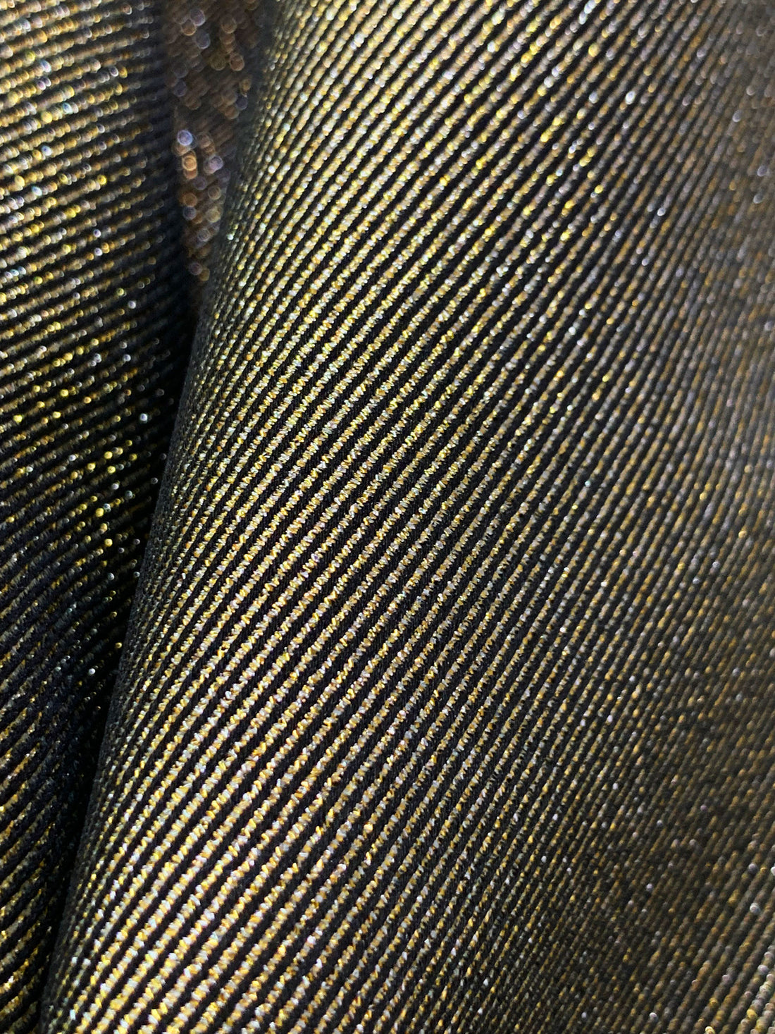 Gold/Silver/Black Polyester/Metallic Metallic Twill Suiting 52W