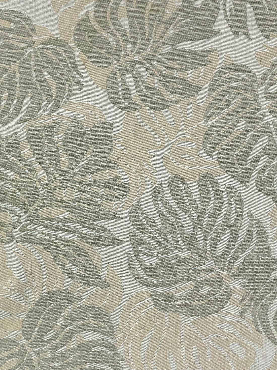 Old Bamboo/Briarwood Tan/Off-White 100% Polyester Floral Jacquard Woven 54W