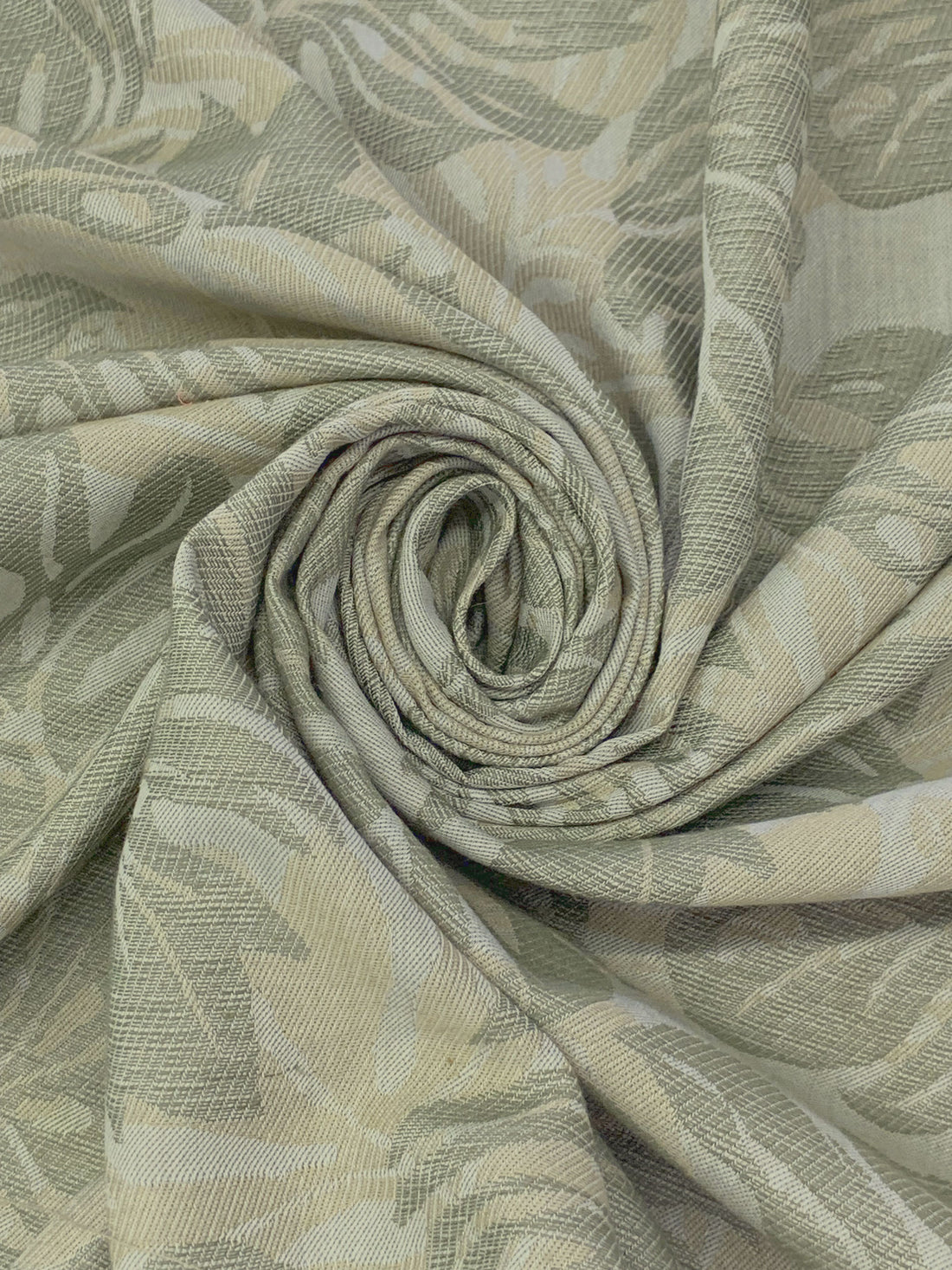 Old Bamboo/Briarwood Tan/Off-White 100% Polyester Floral Jacquard Woven 54W