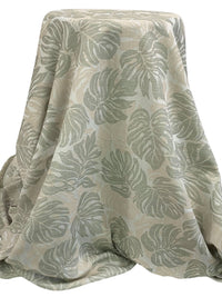 Old Bamboo/Briarwood Tan/Off-White 100% Polyester Floral Jacquard Woven 54W