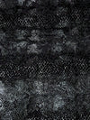 Black/Silvery Gray Polyester/Lycra Animal Print On Floral Burnout Velvet Knit - NY Designer - 54W