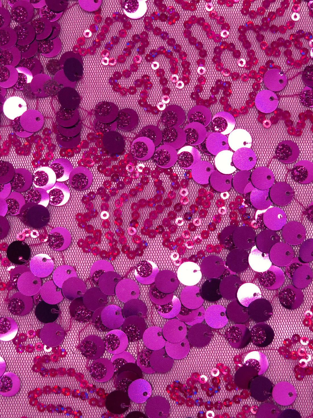 Fandango/Fuchsia 100% Polyester Abstract Design Flip and Mini Sequins On Netting 51W