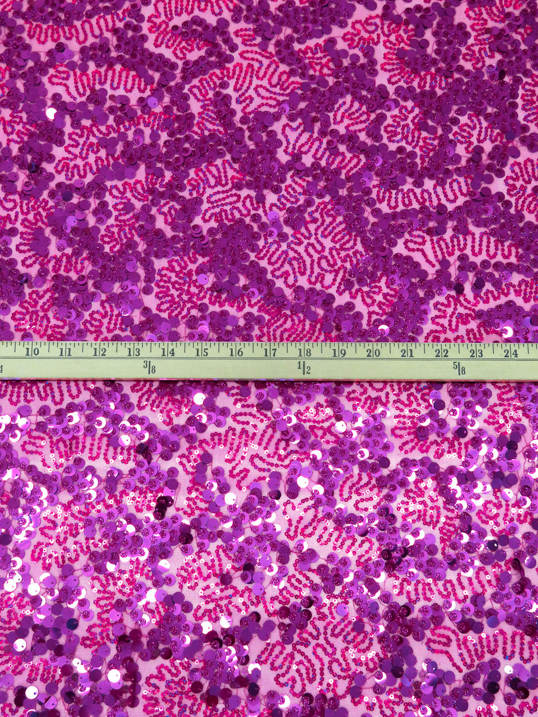 Fandango/Fuchsia 100% Polyester Abstract Design Flip and Mini Sequins On Netting 51W