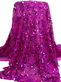 Fandango/Fuchsia 100% Polyester Abstract Design Flip and Mini Sequins On Netting 51W