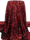 Dark Red/Black Polyester/Lycra Flip Sequins On Mesh Knit 55W
