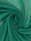 Soft Cyan Green/Black 100% Polyester Iridescent Chiffon 56W