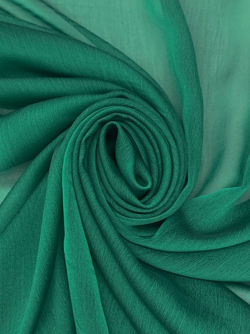Soft Cyan Green/Black 100% Polyester Iridescent Chiffon 56W