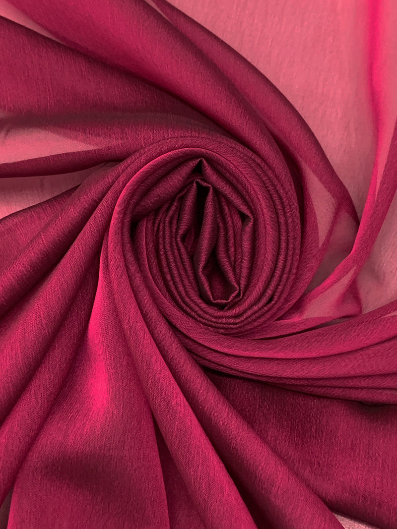 Brink Pink/Black 100% Polyester Iridescent Chiffon 56W