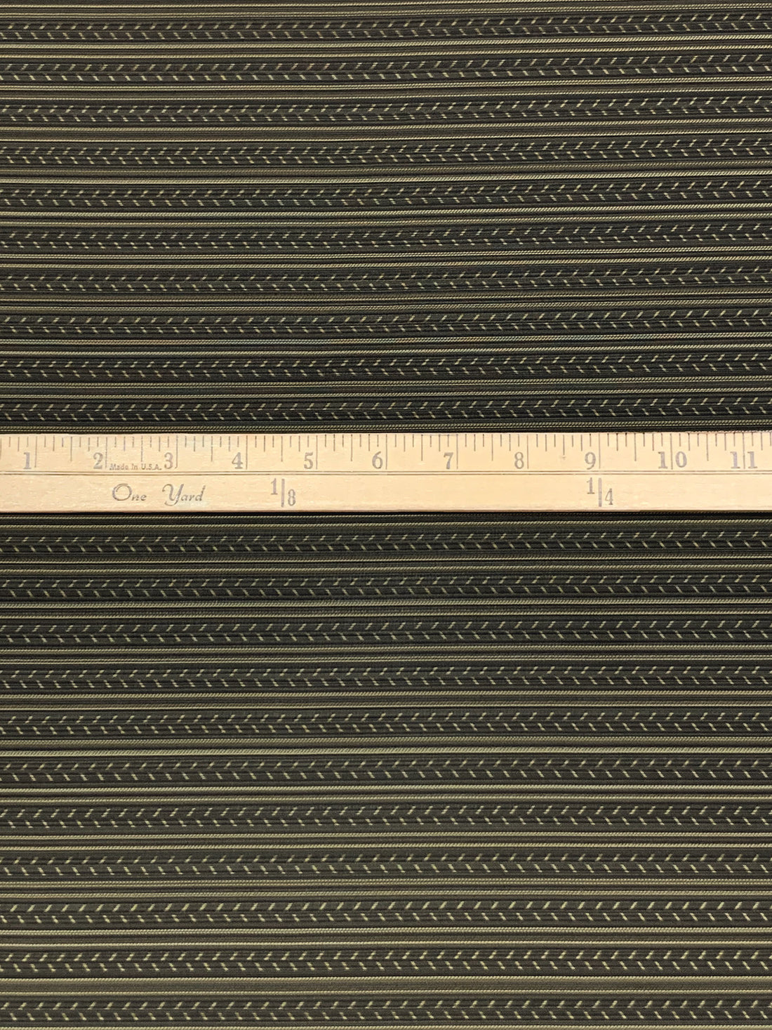 Taupe Brown/Black 100% Cupro Rayon Yarn-Dyed Horizontal Stylized Jacquard Stripe Weave Lining - Imported From Italy - 56W