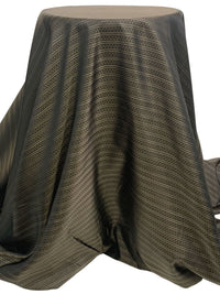 Taupe Brown/Black 100% Cupro Rayon Yarn-Dyed Horizontal Stylized Jacquard Stripe Weave Lining - Imported From Italy - 56W