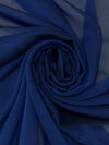Cobalt Blue/Black 100% Polyester Iridescent Chiffon 56W