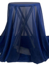 Cobalt Blue/Black 100% Polyester Iridescent Chiffon 56W