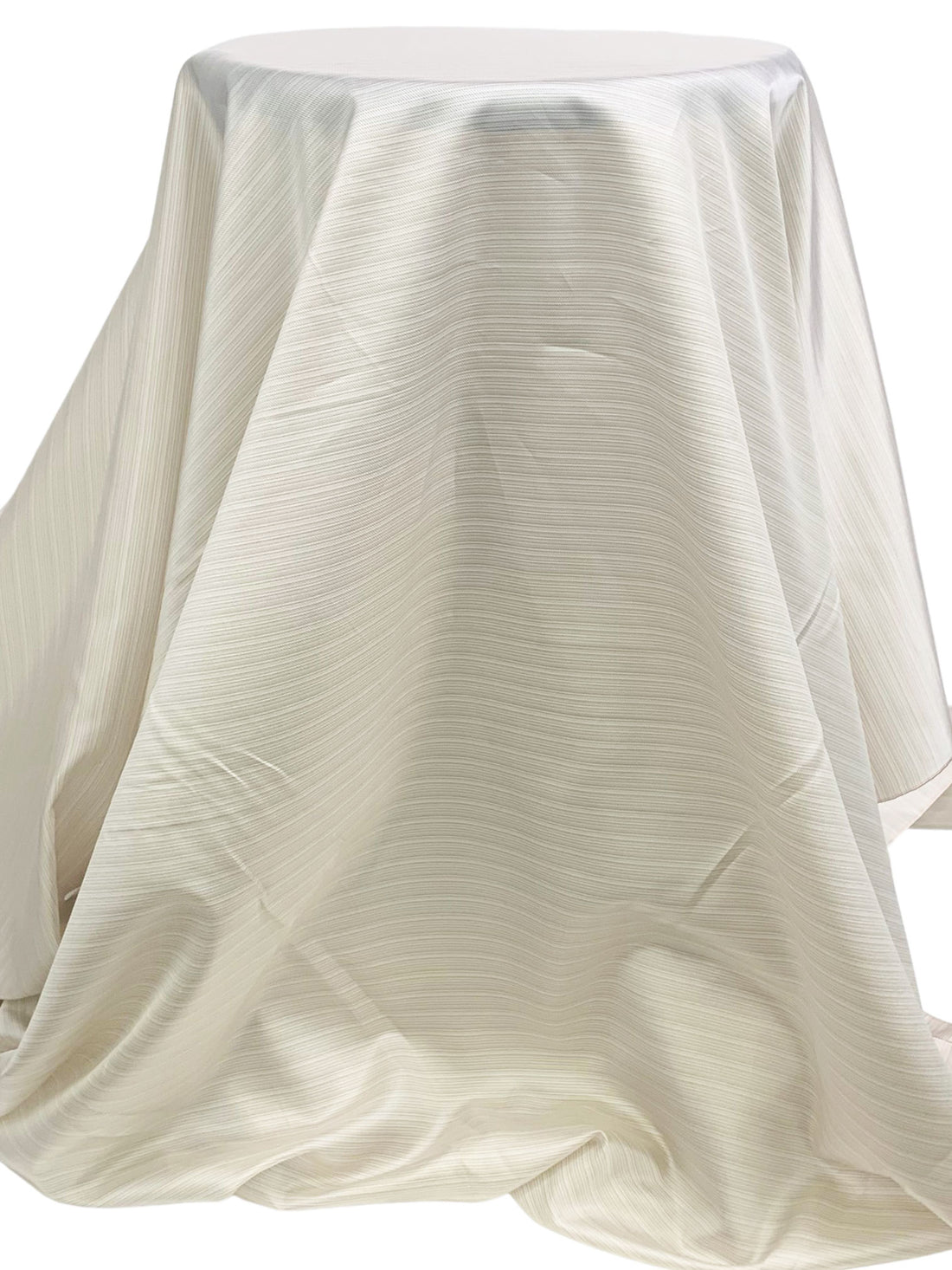 Pale Ivory/Taupe 100% Cupro Rayon Yarn-Dyed Horizontal Stripe Twill Weave Lining - Imported From Italy - 56W
