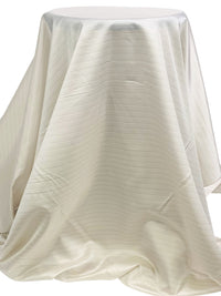 Pale Ivory/Taupe 100% Cupro Rayon Yarn-Dyed Horizontal Stripe Twill Weave Lining - Imported From Italy - 56W