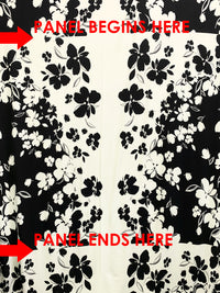 SOLD BY THE PANEL ONLY - Alabaster/Black Modal/Lycra Silhouette Floral Print Jersey Knit 64W