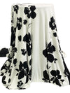 SOLD BY THE PANEL ONLY - Alabaster/Black Modal/Lycra Silhouette Floral Print Jersey Knit 64W