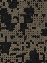 Stony Brown/Black Cotton/Polyester/Lycra Abstract Weave Jacquard Double Knit - NY Designer - 60W