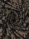 Stony Brown/Black Cotton/Polyester/Lycra Abstract Weave Jacquard Double Knit - NY Designer - 60W