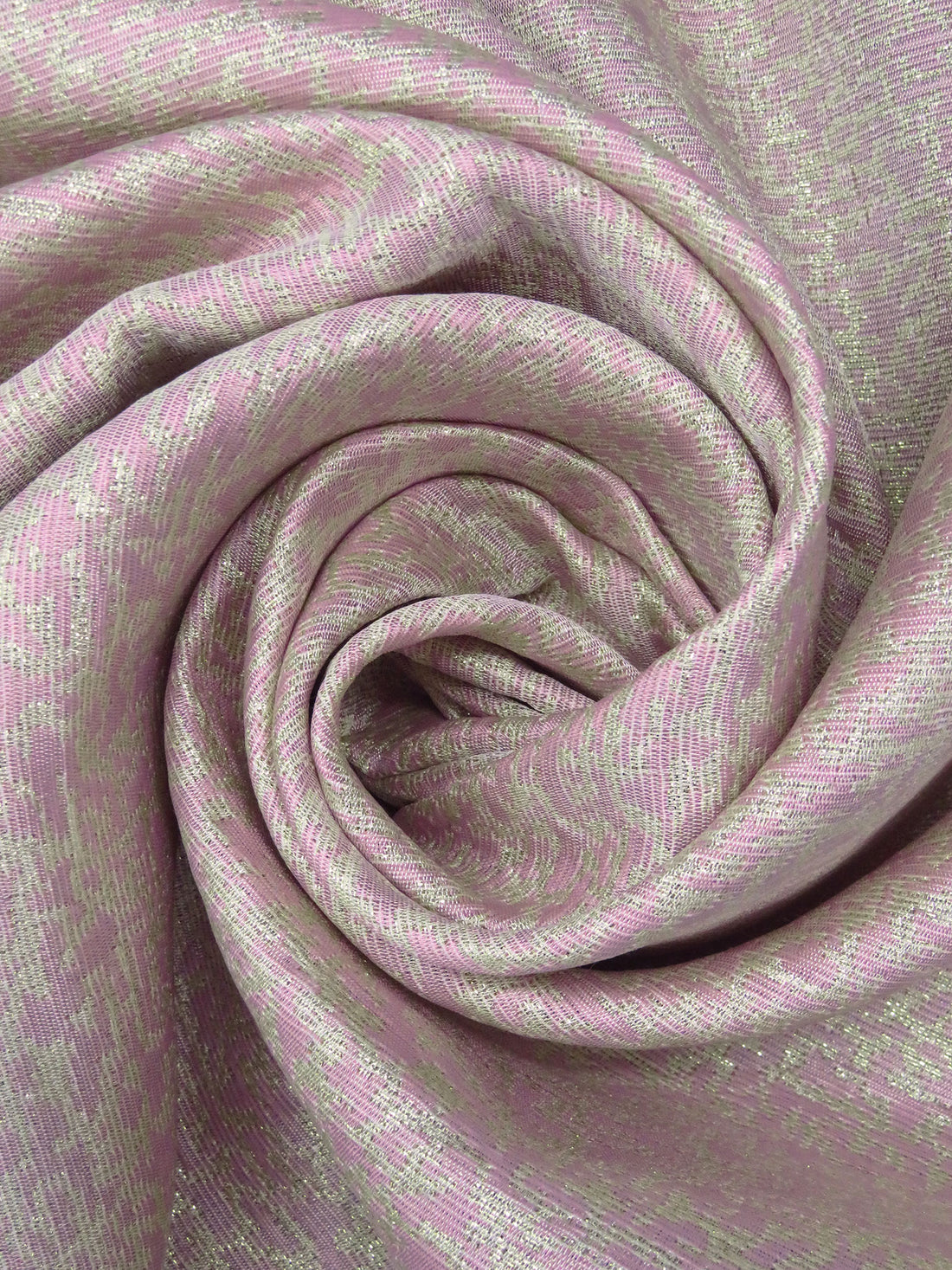 Pink Pearl/Off-White/Gold Polyester/Metallic Animal Weave Metallic Jacquard 56W