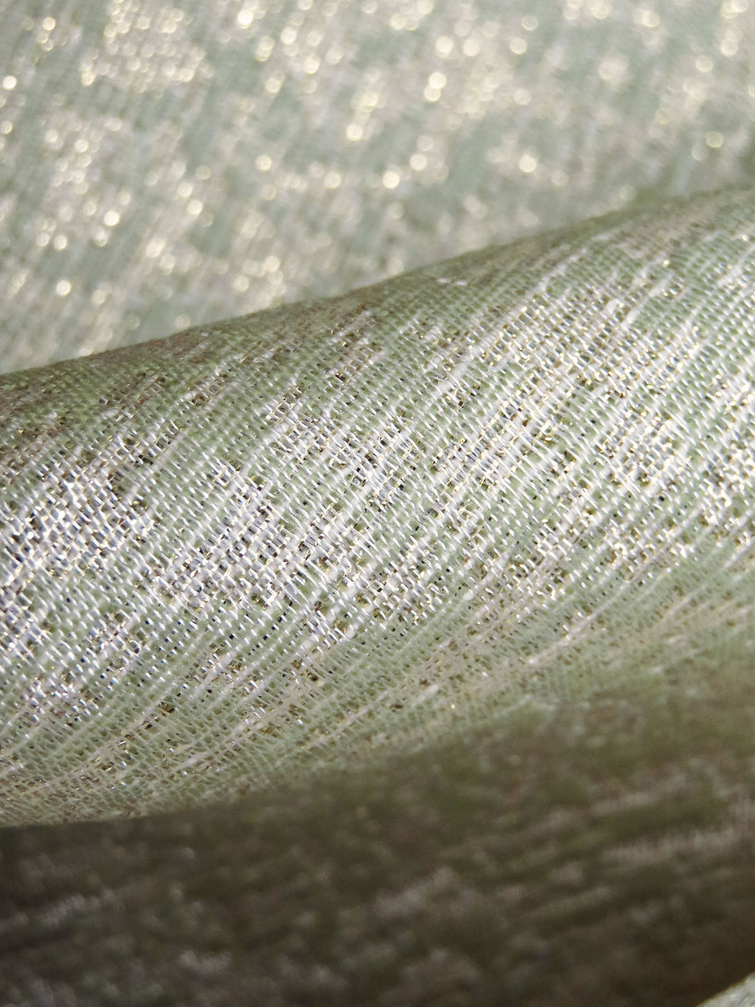 Sage/Almond/Gold Polyester/Metallic Animal Weave Metallic Jacquard 56W