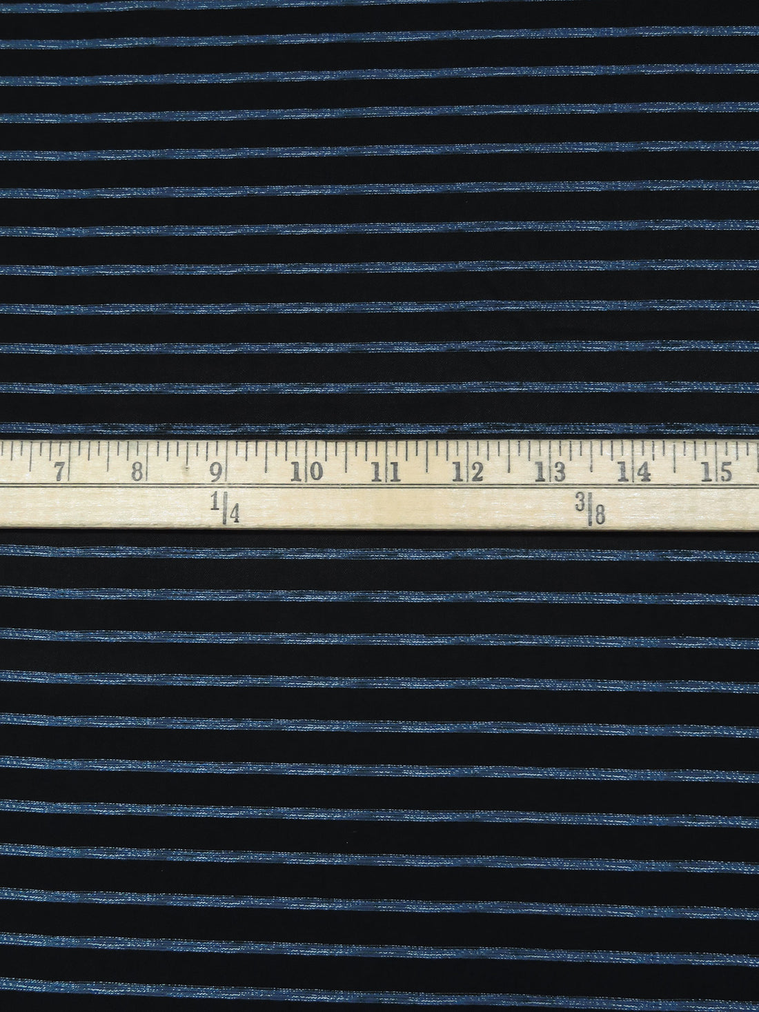 Black/Cornflower/Light Gray 100% Cupro Rayon Yarn-Dyed Horizontal Stripe Weave Lining - Imported From Italy - 56W