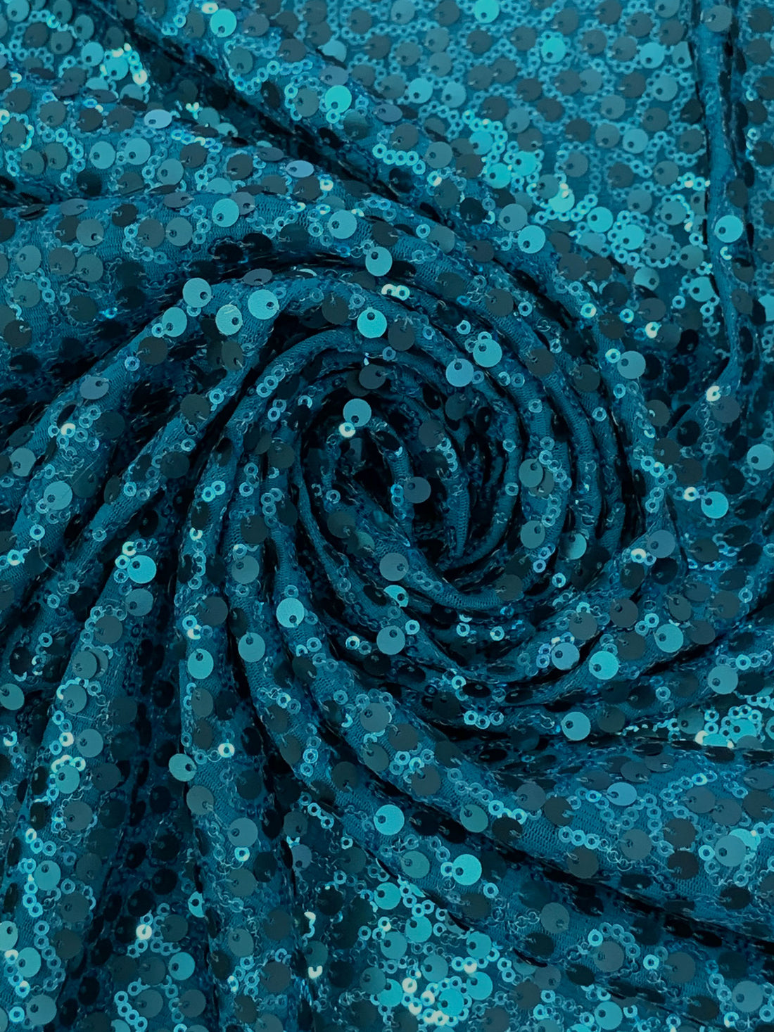 Teal Shadow/Baltic Sea Polyester/Lycra Abstract Design Flip and Mini Sequins On Netting 50W