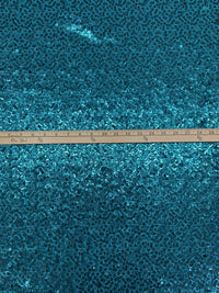 Teal Shadow/Baltic Sea Polyester/Lycra Abstract Design Flip and Mini Sequins On Netting 50W