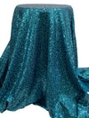 Teal Shadow/Baltic Sea Polyester/Lycra Abstract Design Flip and Mini Sequins On Netting 50W