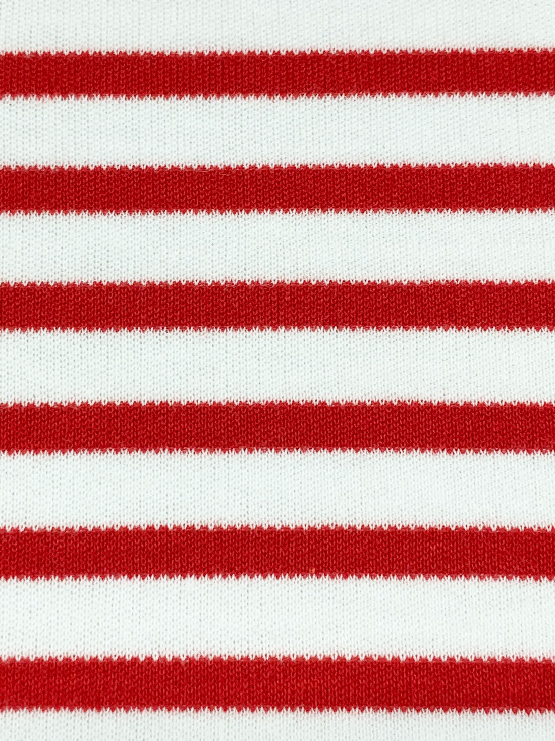 Crimson Red/White Cotton/Polyester Horizontal Stripe Interlock Knit 62W