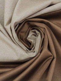 Chocolate Brown/Oatmeal/Silver Polyester/Metallic Double-Faced Ottoman Satin Suiting 56W