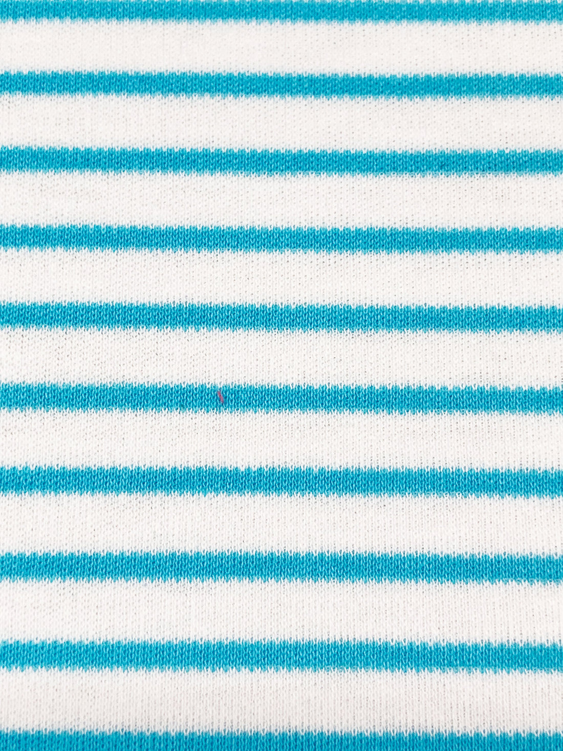 Pacific Blue/White Cotton/Polyester Horizontal Stripe Interlock Knit 62W