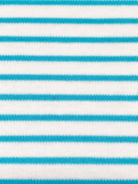 Pacific Blue/White Cotton/Polyester Horizontal Stripe Interlock Knit 62W