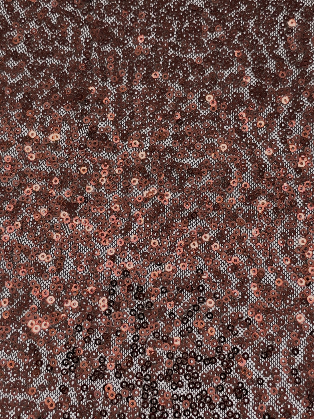 Royal Brown 100% Polyester Mini Sequins On Netting 55W