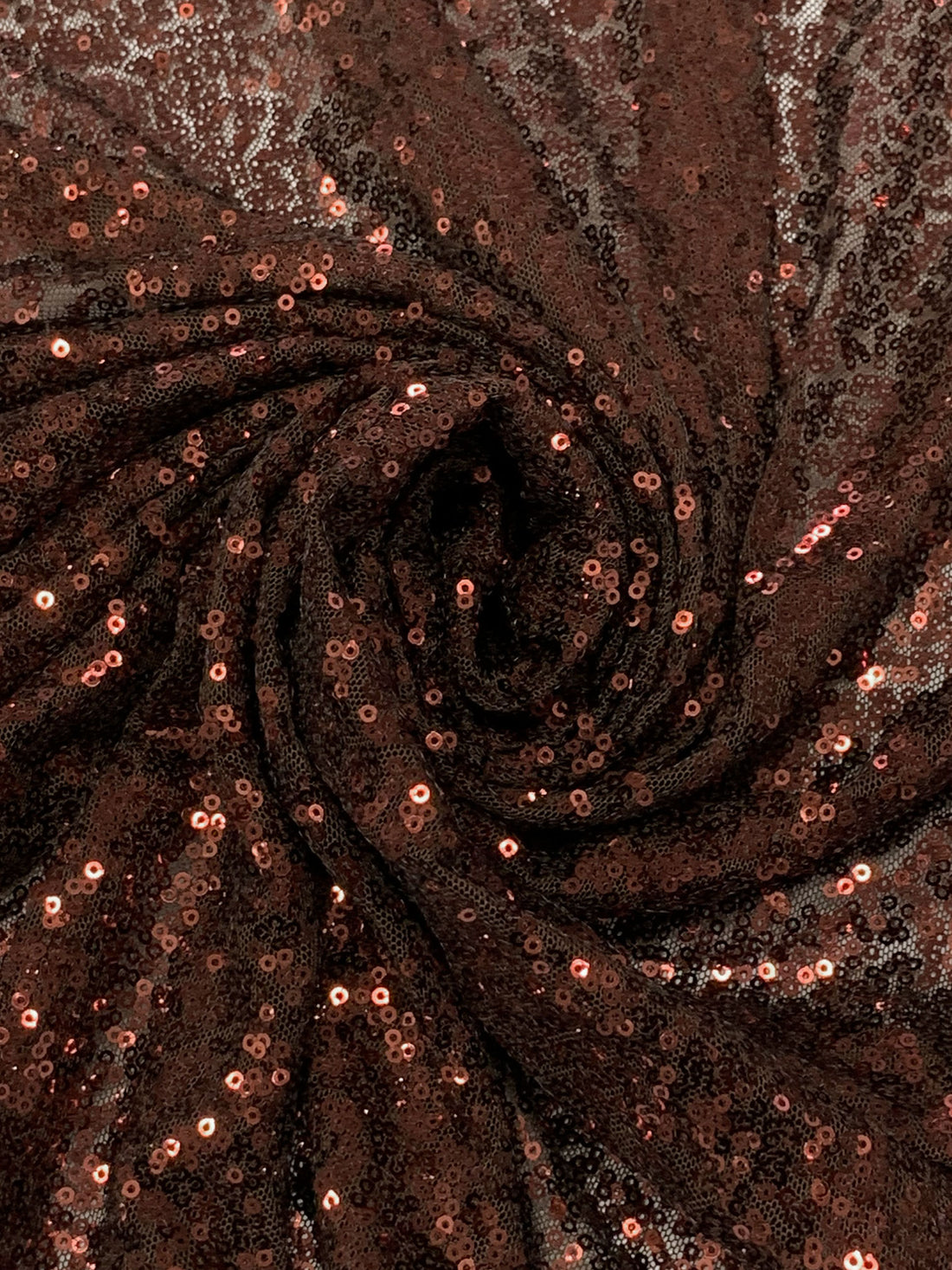 Royal Brown 100% Polyester Mini Sequins On Netting 55W
