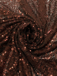Royal Brown 100% Polyester Mini Sequins On Netting 55W