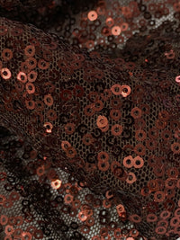 Royal Brown 100% Polyester Mini Sequins On Netting 55W