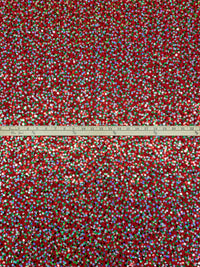 Crimson Red/Silver/Multi Polyester/Lycra Flip Sequins Mesh Knit 48W