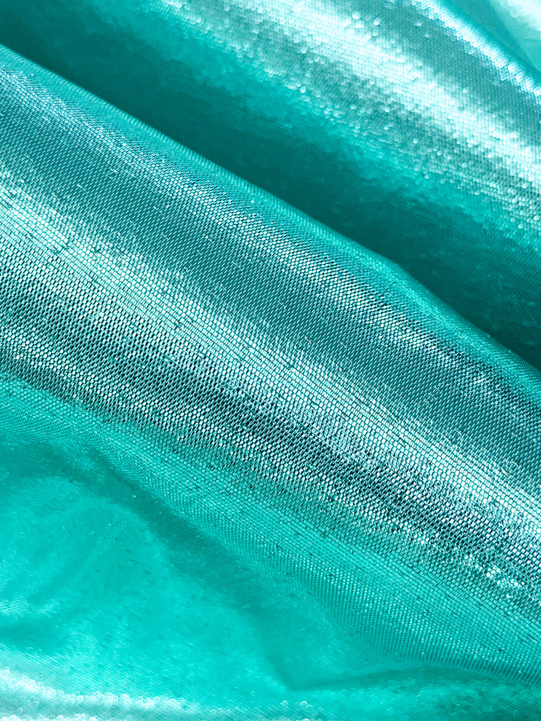 Robin's Egg Blue Metallic/Nylon Tissue Lamé - Imported From Japan - 44W