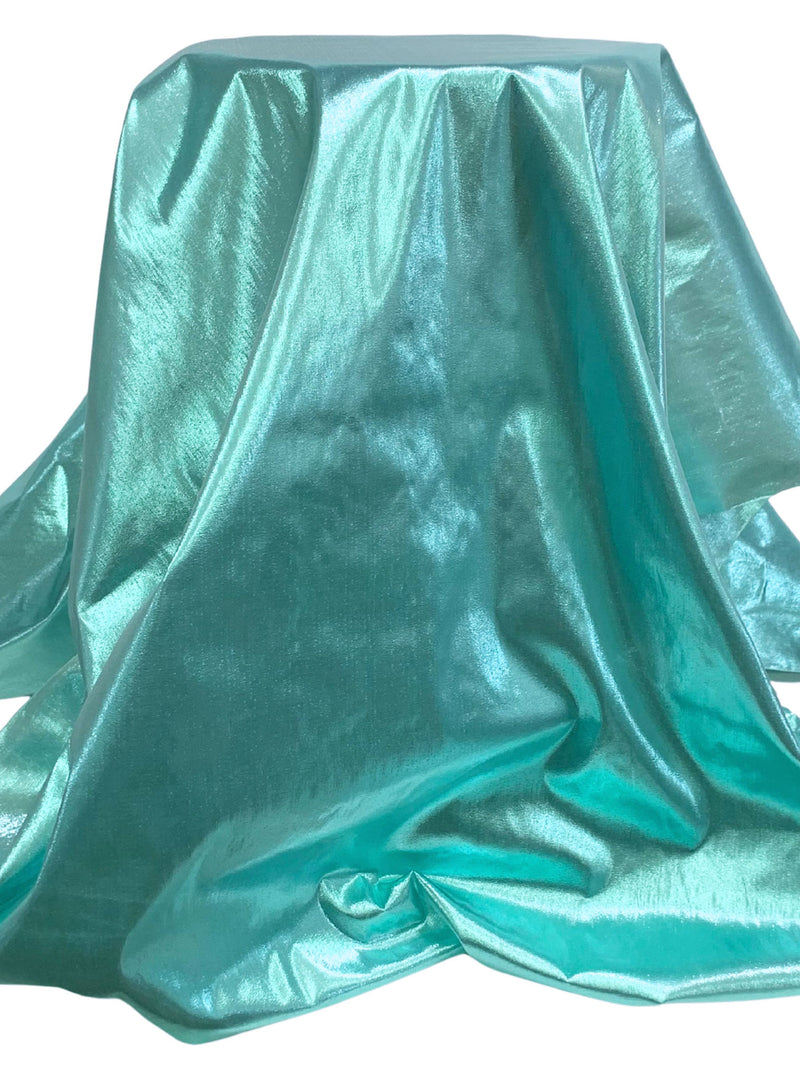 Robin's Egg Blue Metallic/Nylon Tissue Lamé - Imported From Japan - 44W