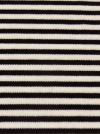 White Coffee/Black Cotton/Polyester Horizontal Stripe Interlock Knit 62W