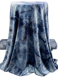 Admiral Blue/Pewter Blue Polyester/Lycra Tie-Dye Stretch Velvet Knit 59W