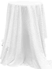 White Polyester/Lycra Abstract Floral Weave Jacquard Double Knit 47W