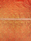 Flame Red/Gold Metallic/Nylon Abstract Wisps Design Jacquard Woven 40W