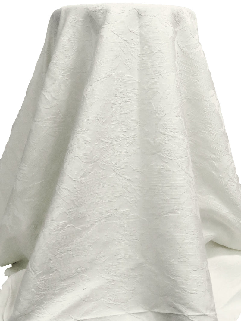 Off-White 100% Polyester Abstract Weave Jacquard Twill 55W
