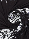 SOLD BY THE PANEL ONLY - Black/White/Iron Gray/Ultra Violet Rayon/Lycra Falling Flowers Print Jersey Knit - NY Designer - 60W