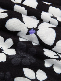 SOLD BY THE PANEL ONLY - Black/White/Iron Gray/Ultra Violet Rayon/Lycra Falling Flowers Print Jersey Knit - NY Designer - 60W